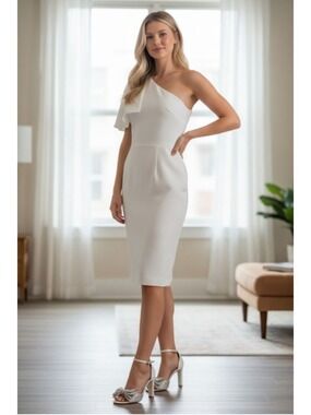 lace white wedding dress Champagne A-Line Wedding Gown w/ Lace Bodice & Plunging Neckline